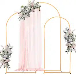 VEVOR - Arch Backdrop Stand, Set of 3, 7.2/6.6/6 ft, Stable Structure, Easy Assembly, Metal Arch Backdrop Stand for Wedding - Gold