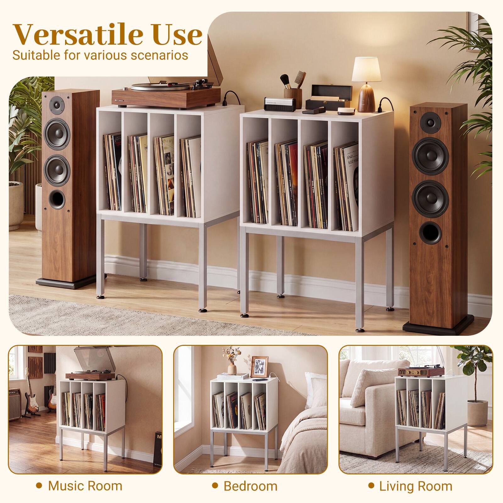 Versatile Use  
Suitable for various scenarios  

1. Music Room  
2. Bedroom  
3. Living Room