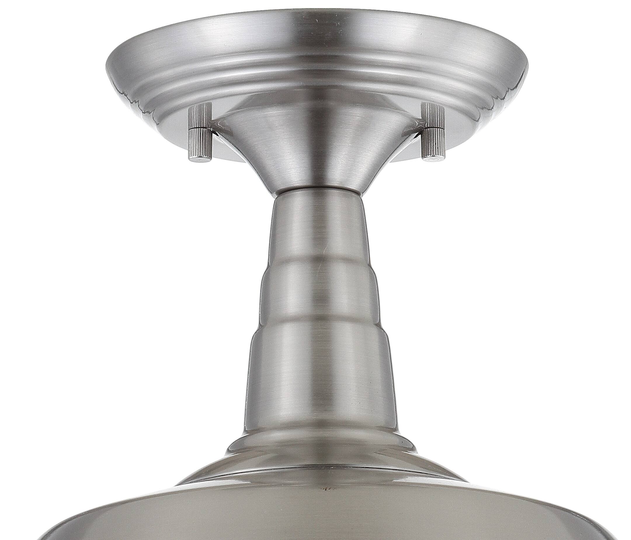 Alt View 4. Jonathan Y - Gabe 10.2" Metal LED Semi-Flush Mount, Brushed Nickel - Brushed Nickel.