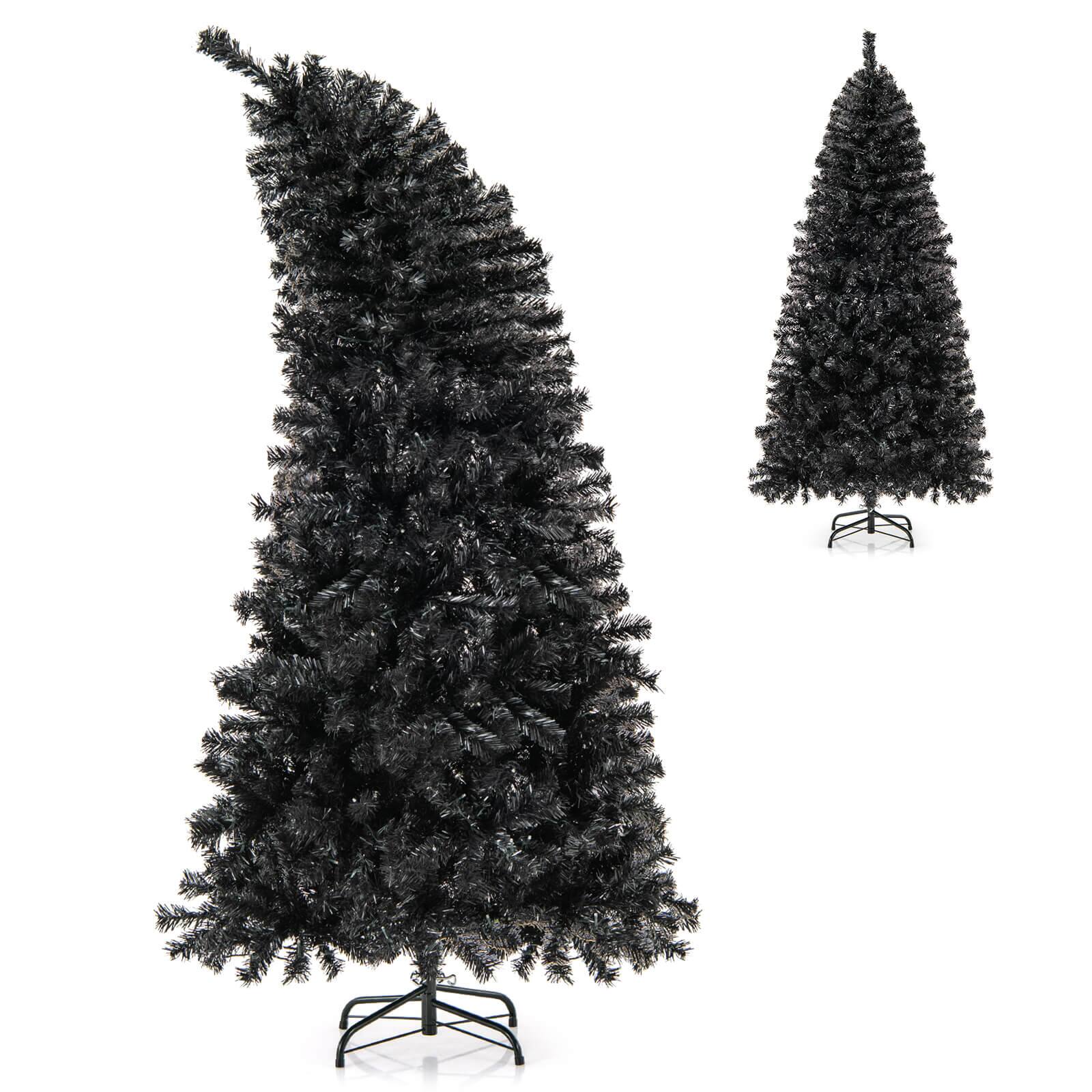 Alt View 19. Costway - 6 FT Artificial Halloween Tree with Bendable Top Section 726 Branch Tips 260 Lights - Black.