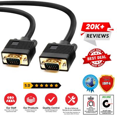 Câbles Vga Câble VGA Mâle Vers Mâle 3m (HD15P M Vers HD15P M) Avec 2 Filtres Pour Moniteur, Projecteur, Ordinateur Portable, TV Cable Vga Câbles Vga Câble VGA Mâle Vers Mâle 3m (HD15P M Vers HD15P M) Avec 2 Filtres Pour Moniteur, Projecteur, Ordinateur Portable, TV Cable Vga