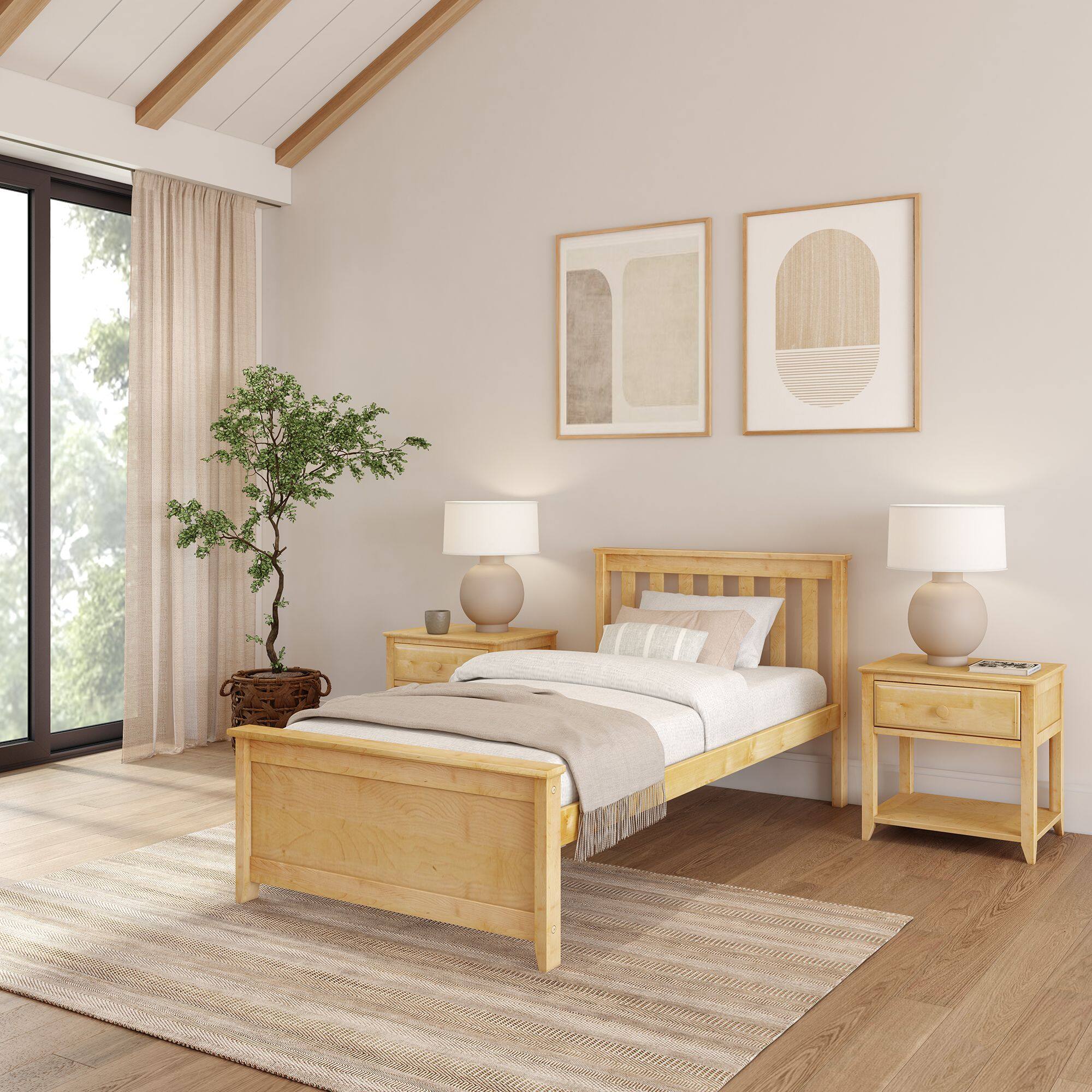 Front. Plank+Beam - Twin Bed, Natural - Natural.