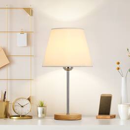 Oumilen - 2Pcs Fabric Shade Table Lamp Desk Lamp Night Light for Living Room Bedroom