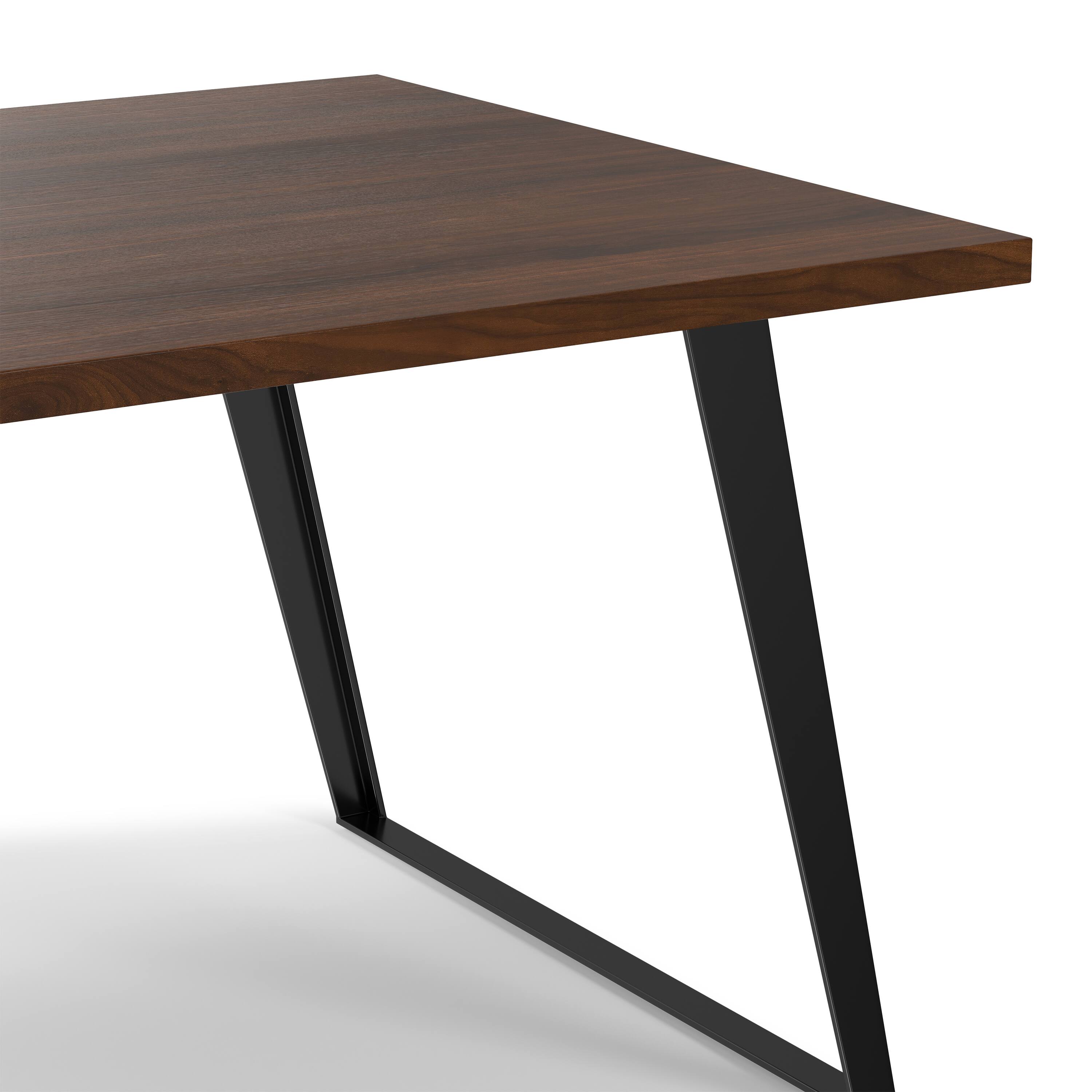 Alt View 6. Simpli Home - Lowry 66 inch x 40 inch Rectangle Modern Industrial Dining Table in Walnut Veneer - Walnut Veneer.