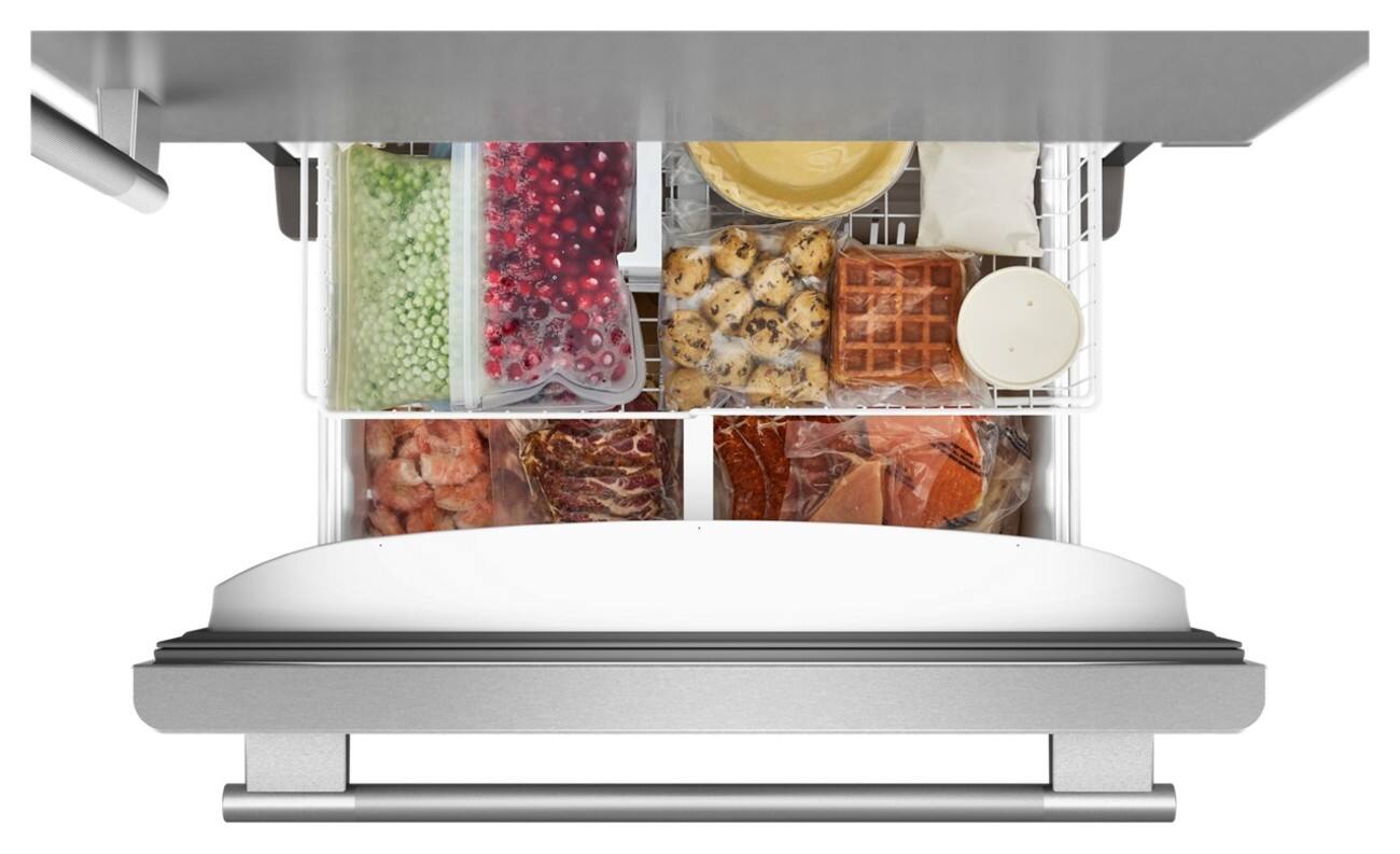 Alt View 8. KitchenAid - 22 Cu. Ft. 33-Inch Standard-Depth Bottom Mount Refrigerator with Left Door Swing - PrintShield Stainless.