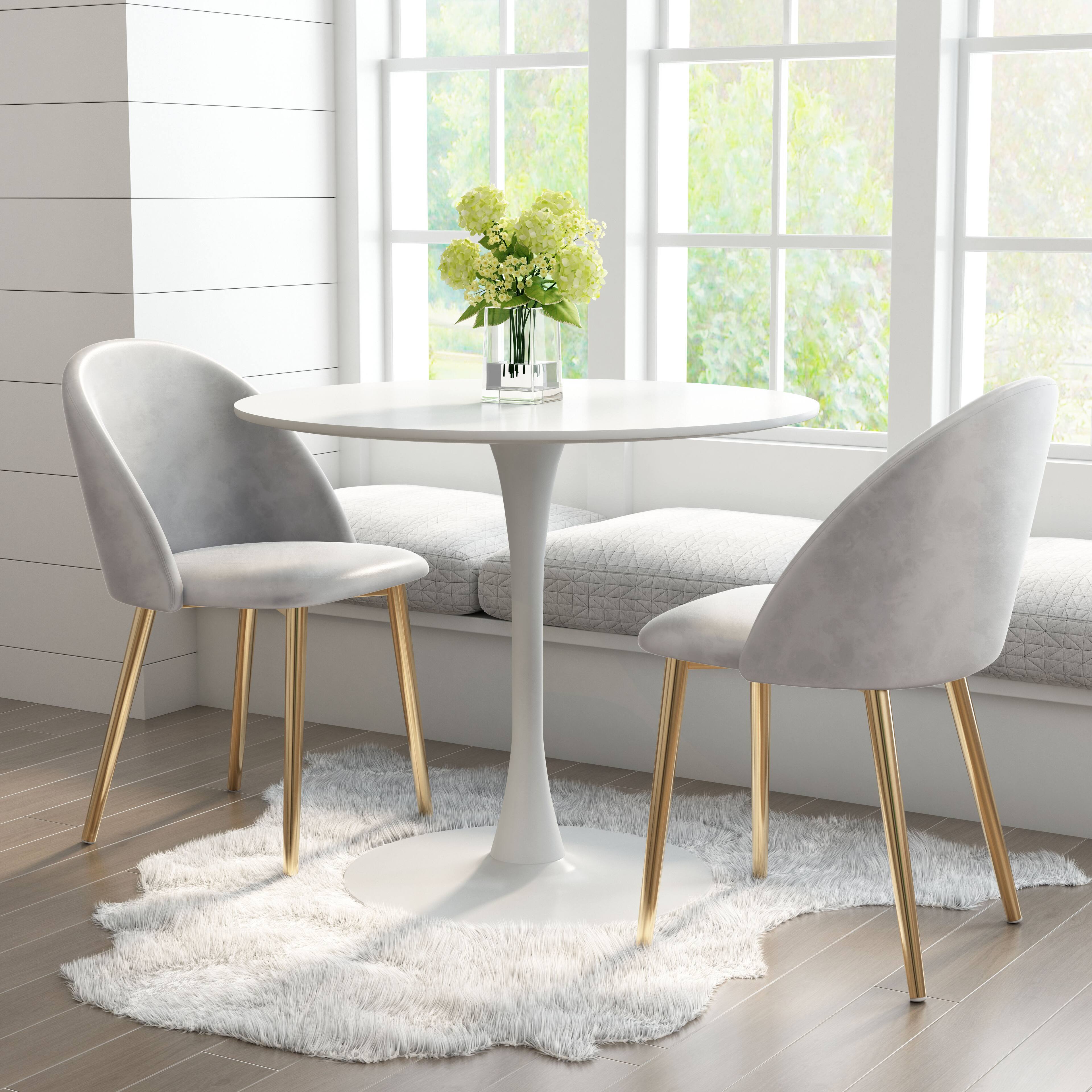 Angle. Hivvago - Opus Dining Table White - White.