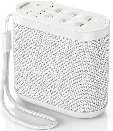 Front. FINEAK - Portable Travel Sound Machine Headphone Jack, 21 Sounds - White.