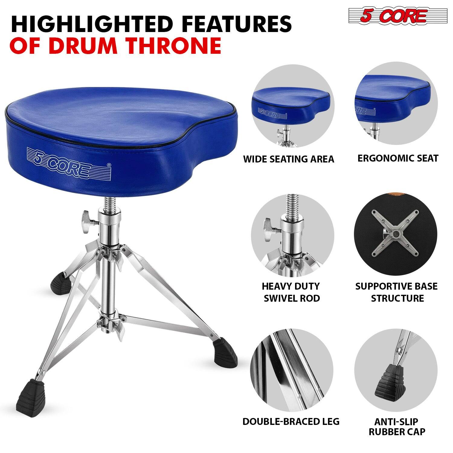 HIGHLIGHTED FEATURES OF DRUM THRONE

- WIDE SEATING AREA
- ERGONOMIC SEAT
- HEAVY DUTY SWIVEL ROD
- SUPPORTIVE BASE STRUCTURE
- DOUBLE-BRACED LEG
- ANTI-SLIP RUBBER CAP