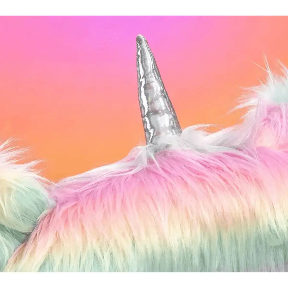 Alt View 3. Rainbow - Fuzzy Unicorn Desk Chair - Plush & Swivel Kids Office Seat - Floral; pink.