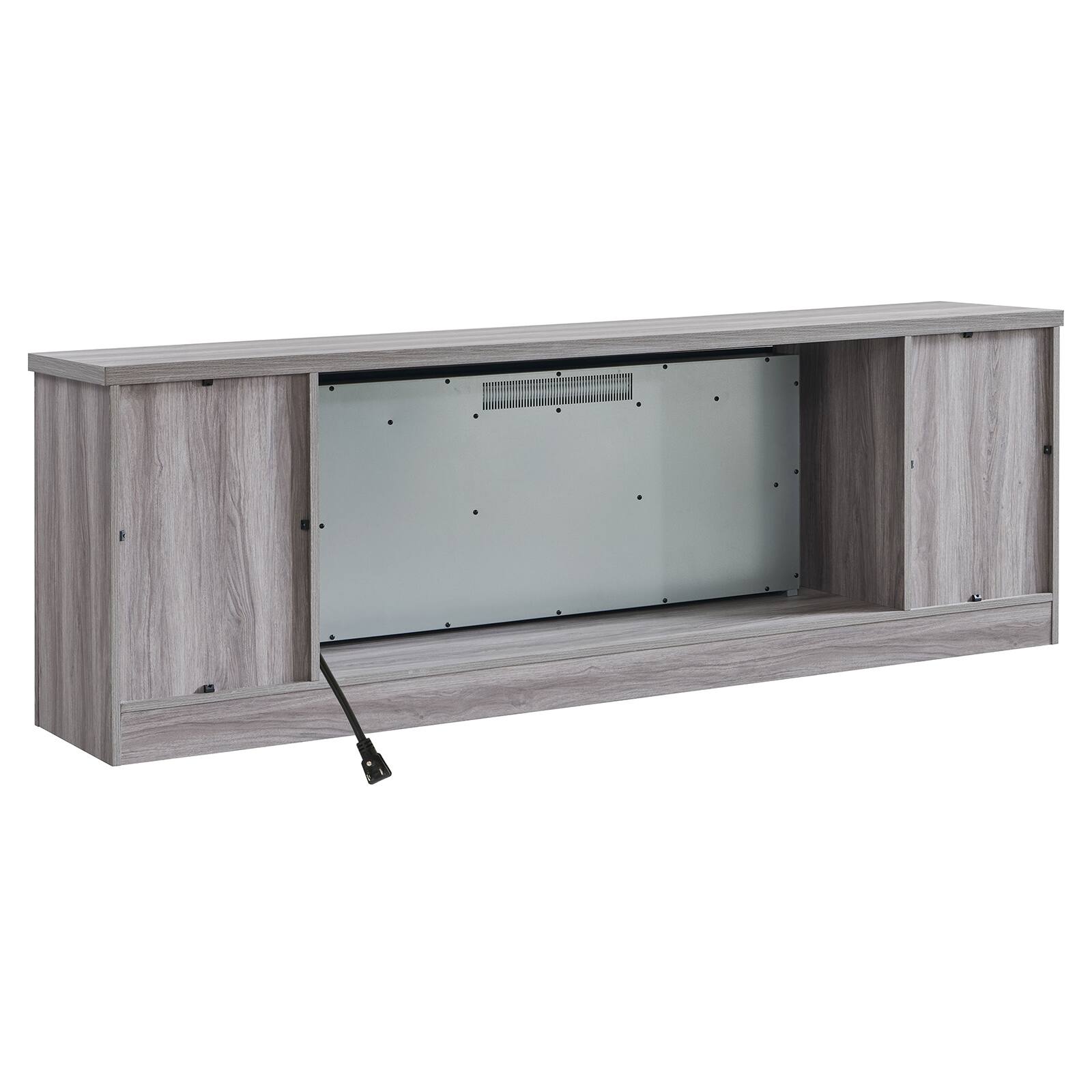 Alt View 7. Chateau Abodes - 75" Fireplace TV Stand with 44" Electric Fireplace for up to 80" TVs - Gray 3D Flame.