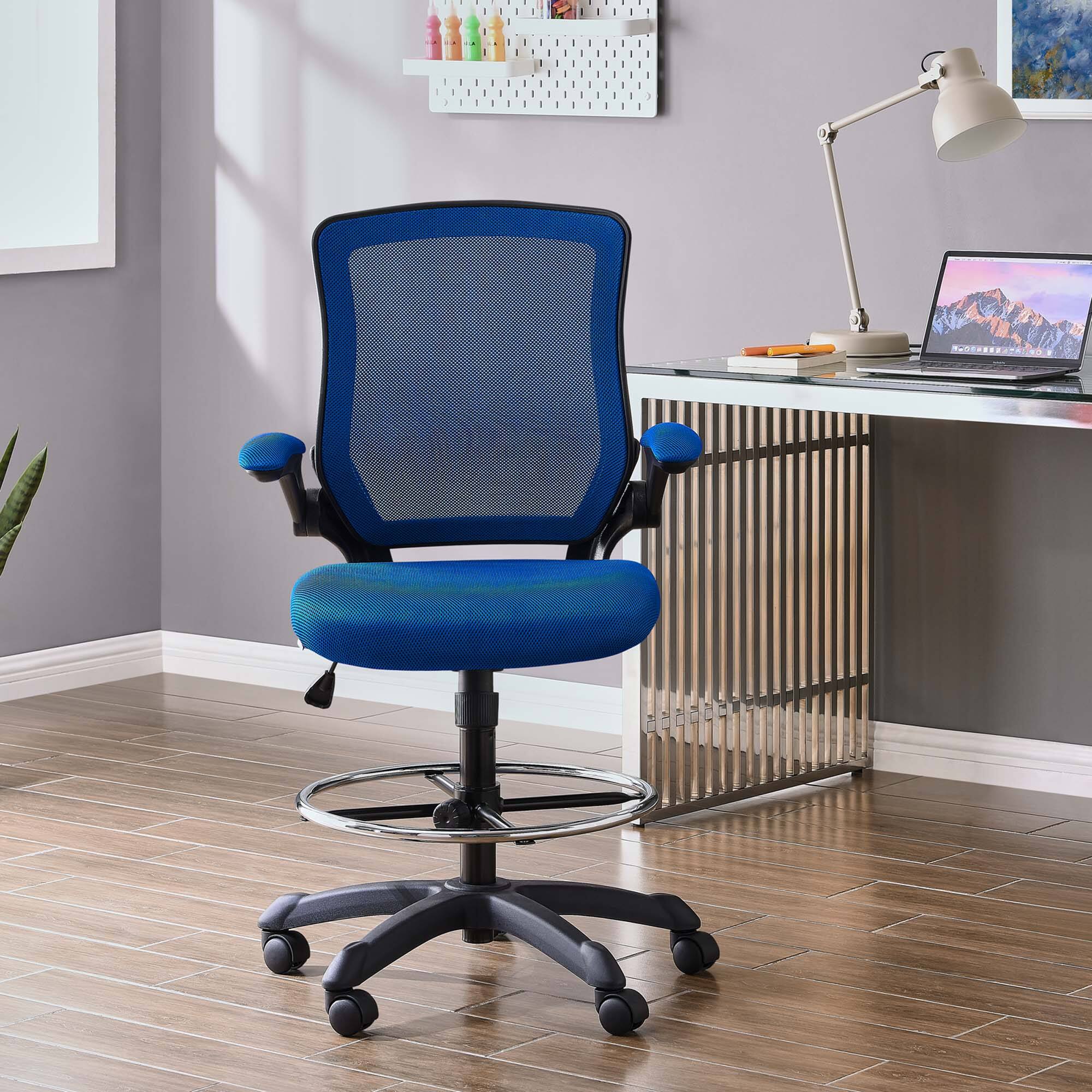 Alt View 7. Modway - Veer Drafting Chair by Modway - Blue.