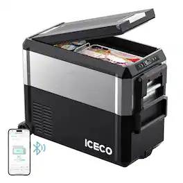 ICECO - JP50 Pro Dual Zone Wheeled 51QT Portable Cooler Silver - Black/Silver