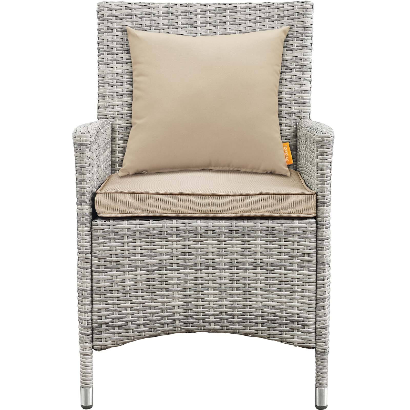 Alt View 7. Modway - Bridge 4 Piece Outdoor Patio Patio Conversation Set with Pillow Set by Modway - Light Gray Beige.