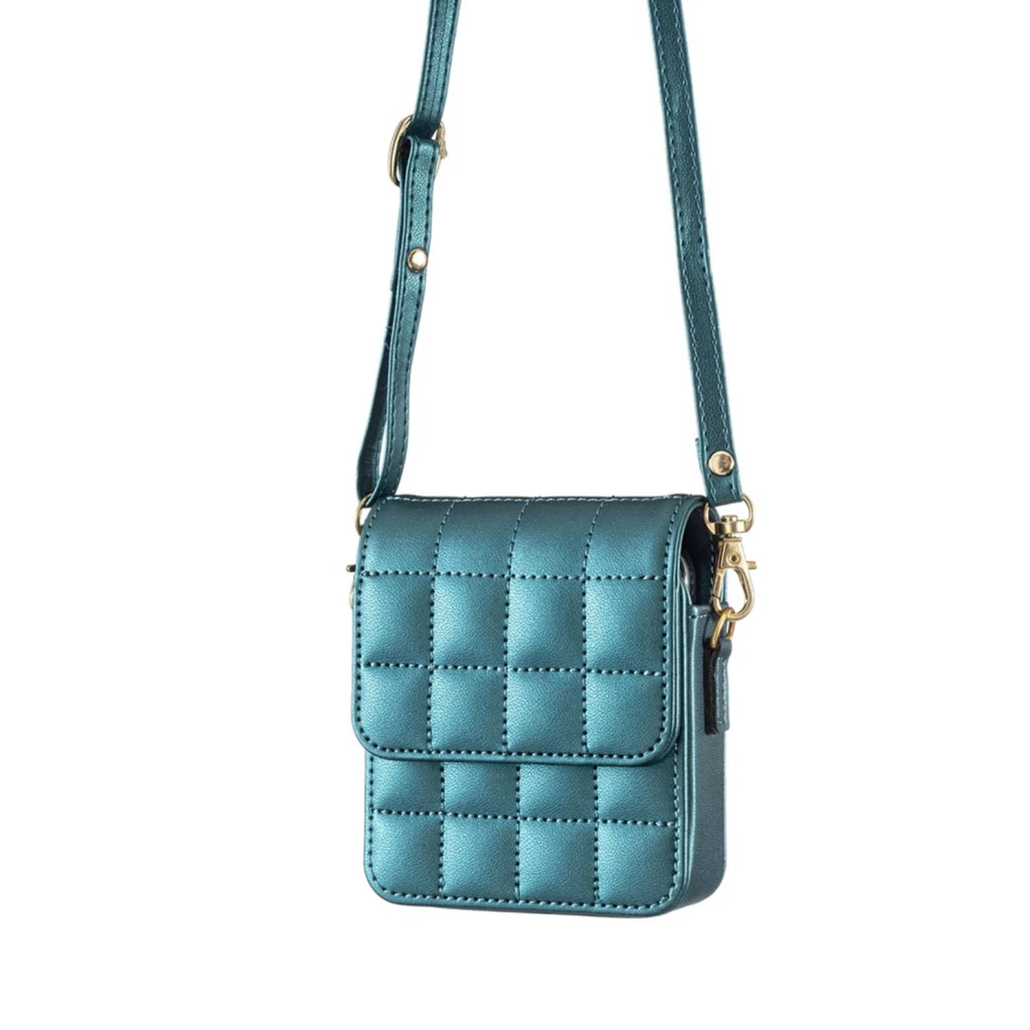 Stock Preferred - Small Vegan Leather Crossbody Purse Cell Phone Bag for Samsung Z Flip 6 - Green