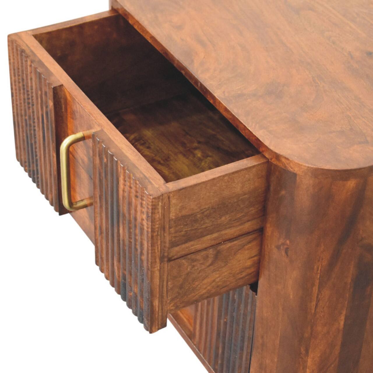 Alt View 2. Artisan Furniture - Artisan Furniture Solid Wood Ribera Bedside Table, 2 Drawers, Brown - Brown.