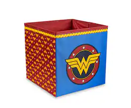 Ukonic - DC Comics Wonder Woman Logo Storage Bin Cube Organizer | 11 Inches - Red