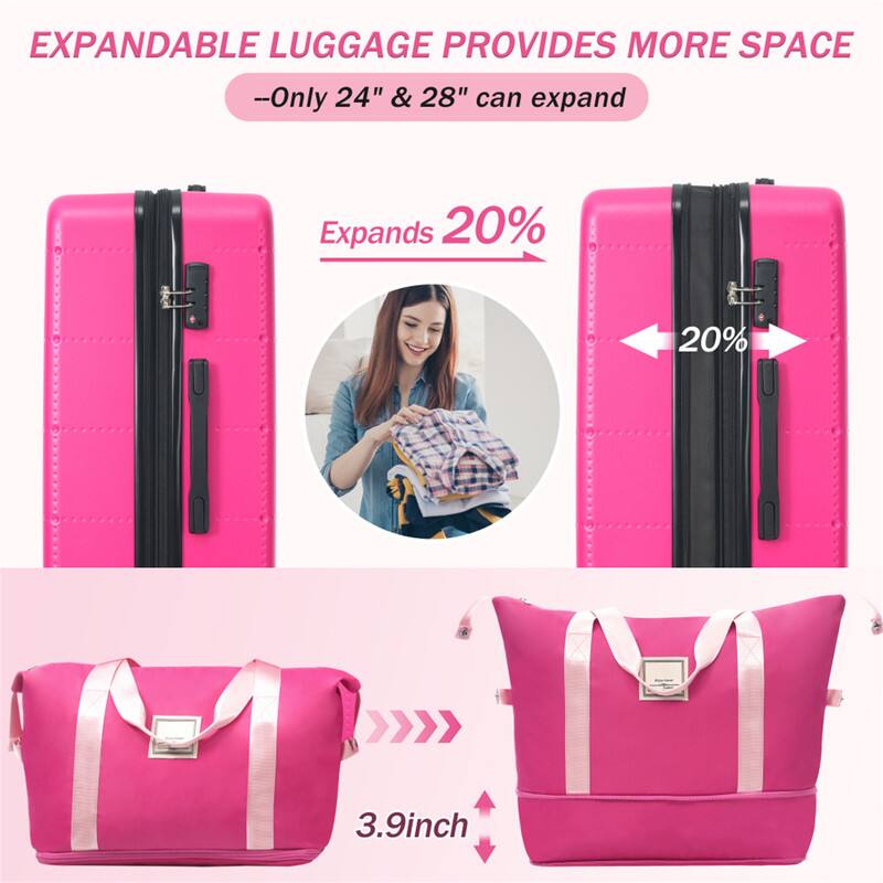 EXPANDABLE LUGGAGE PROVIDES MORE SPACE  
- Only 24" & 28" can expand  
Expands 20%  
3.9 inch