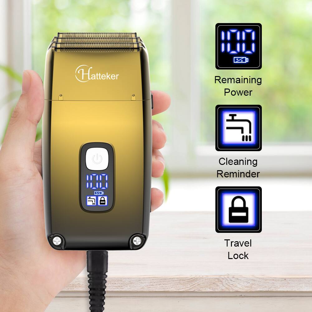 HATTEKER Bald Head Shaver & Facial Hair Trimmer 3 Blade Foil Shaver for ...