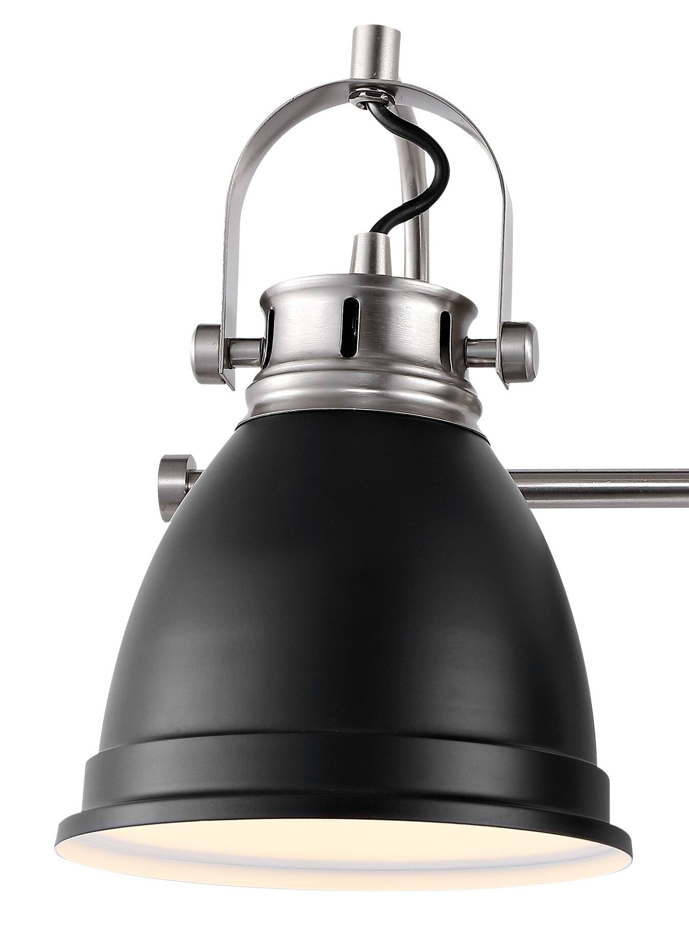 Alt View 4. Jonathan Y - Phineas 25.5" 3-Light Adjustable Farmhouse Bohemian Iron LED Vanity Light, Black/Nickel - Black.