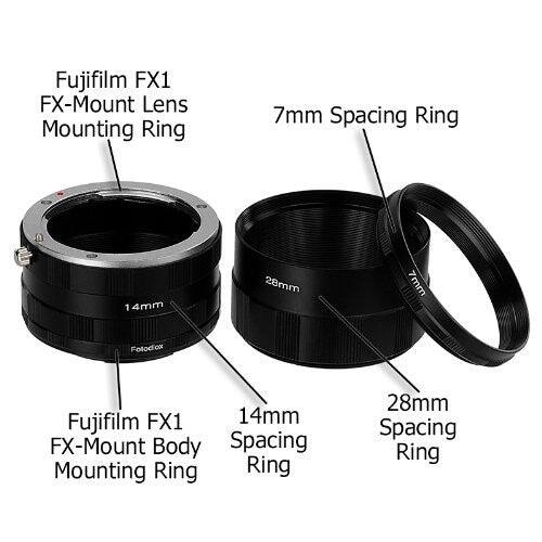 Fujifilm FX1 FX-Mount Lens Mounting Ring  
7mm Spacing Ring  
14mm Spacing Ring  
28mm Spacing Ring  
Fujifilm FX1 FX-Mount Body Mounting Ring