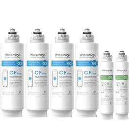 Waterdrop - N1CF N3CB Filter, Replacement for WD-G3-W, WD-G3P600 and WD-G3P800-W Reverse Osmosis System - White