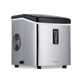 NewAir - Countertop Ice Maker, 28 lbs. of Ice a Day, 3 Ice Sizes, BPA-Free Parts - Stainless Steel