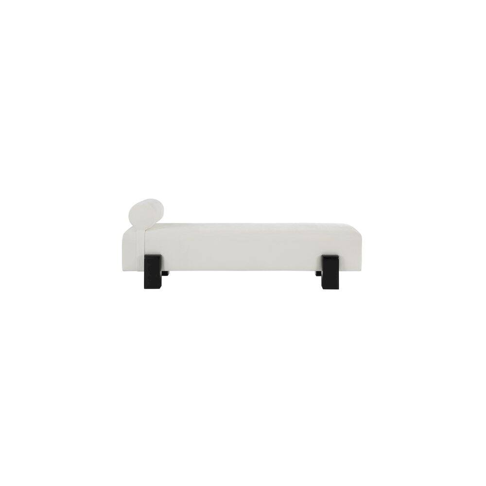 Alt View 3. Meridian Furniture - Edison Cream Chenille Fabric Bench - Beige.