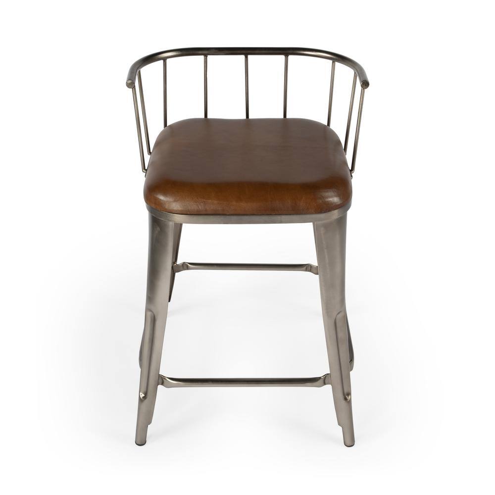 Alt View 2. Butler Specialty - Coriander Iron & Leather 25" Counter Stool - Multi-Color.