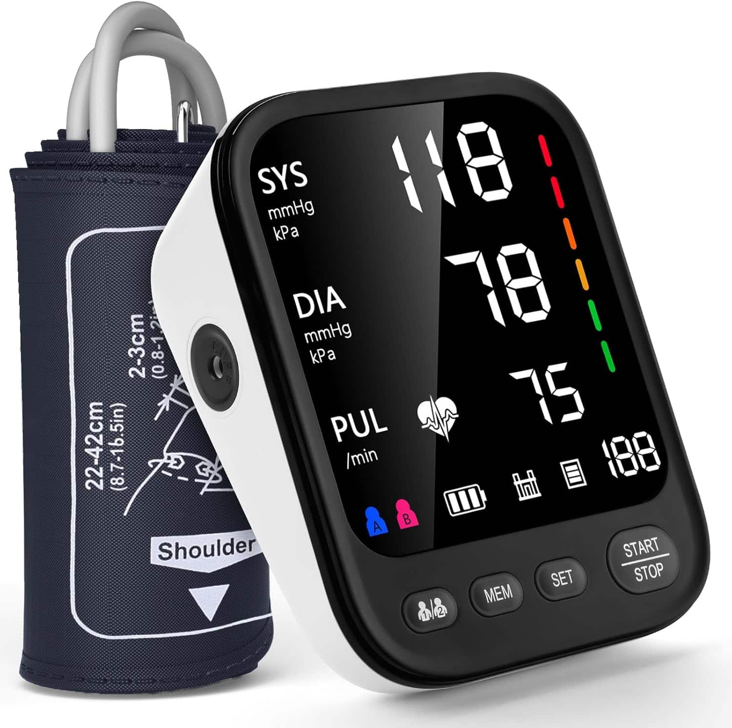 Dazzed Corner - Automatic Upper Arm Blood Pressure Monitor, Digital BP Machine - Black