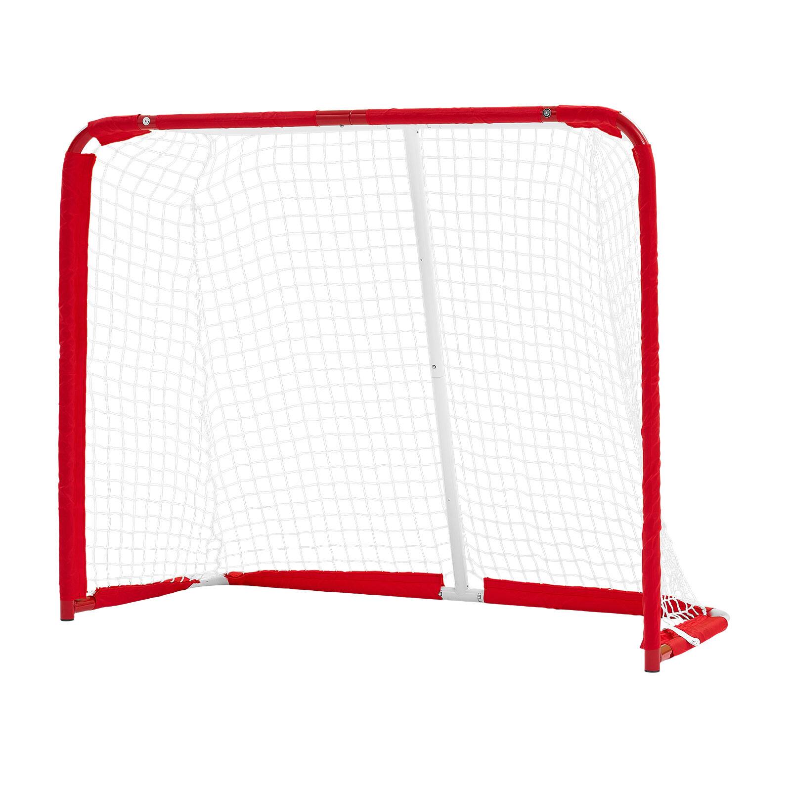 Alt View 5. VEVOR - Street Hockey Goal, Heavy-Duty Steel Street + Roller Hockey Nets, Durable Hockey Net for Indoor Outdoor Use, Lightweight - White;Red.