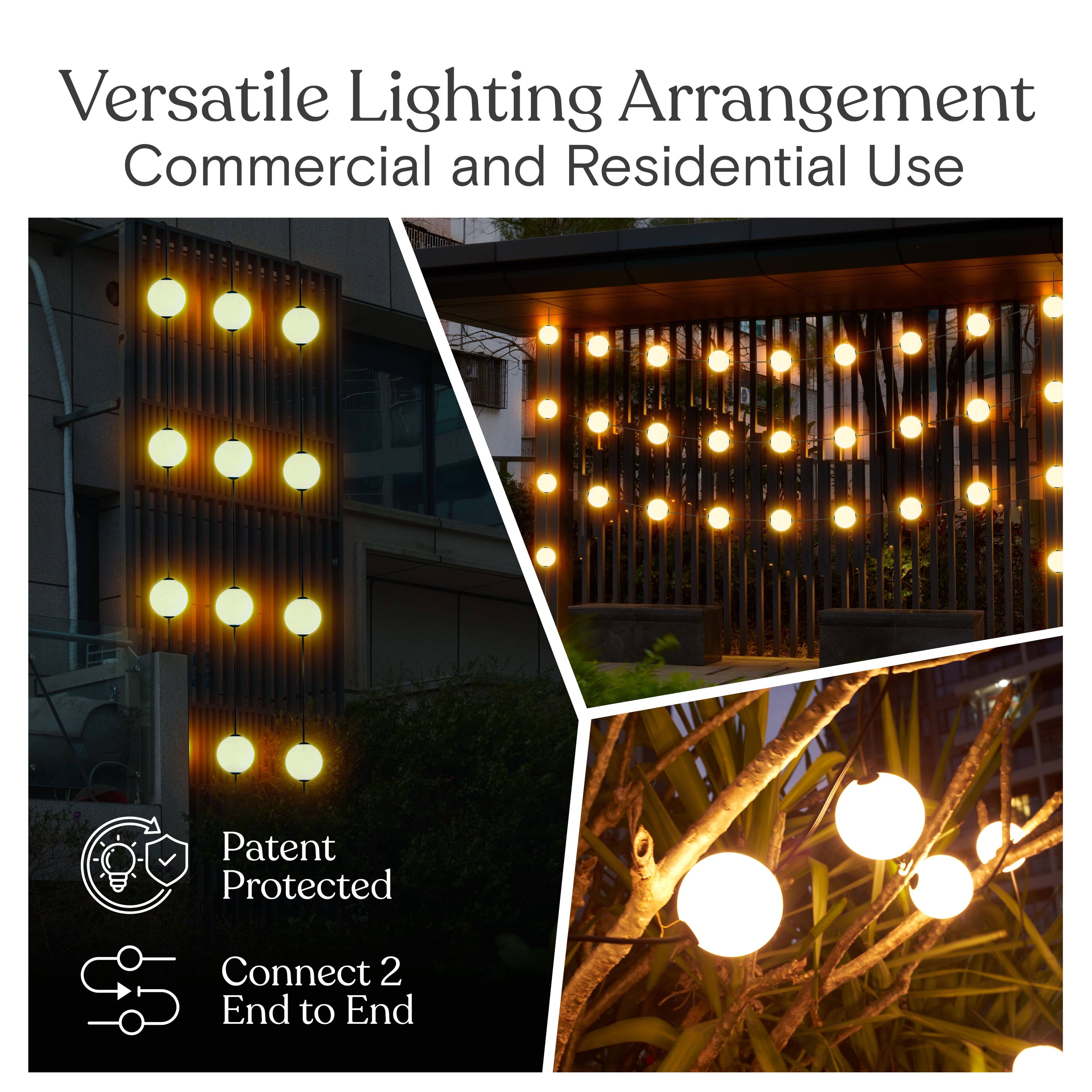 Versatile Lighting Arrangement  
Commercial and Residential Use  

Patent Protected  
Connect 2 End to End