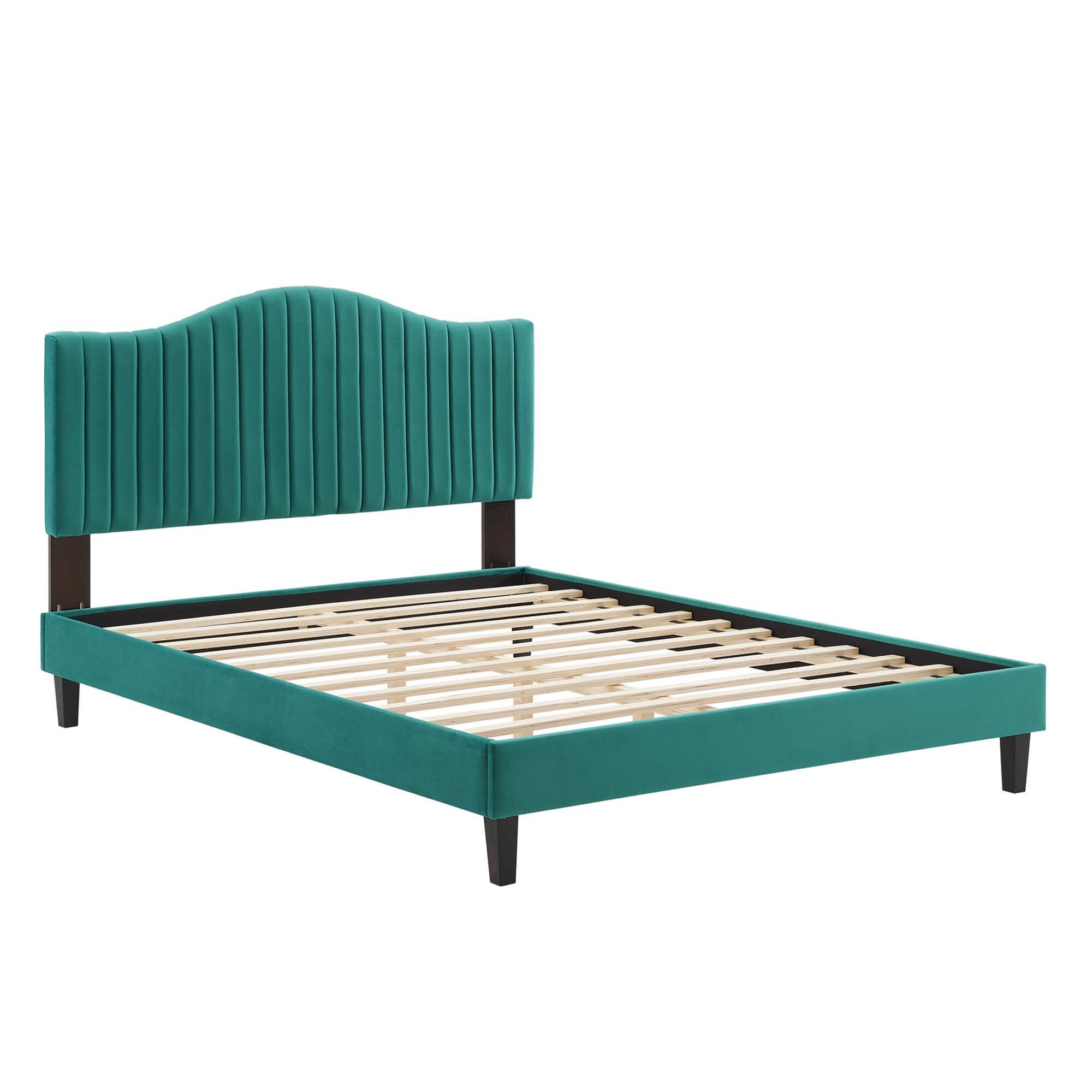 Alt View 1. Modway - Willow Wood Full Platform Bed With Angular Frame - White.