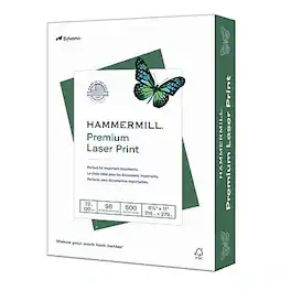 Hammermill - Premium Laser Print 8.5" x 11" Multipurpose Paper, 32 lbs., 98 Brightness, 500 Sheets/Ream (104646) - White