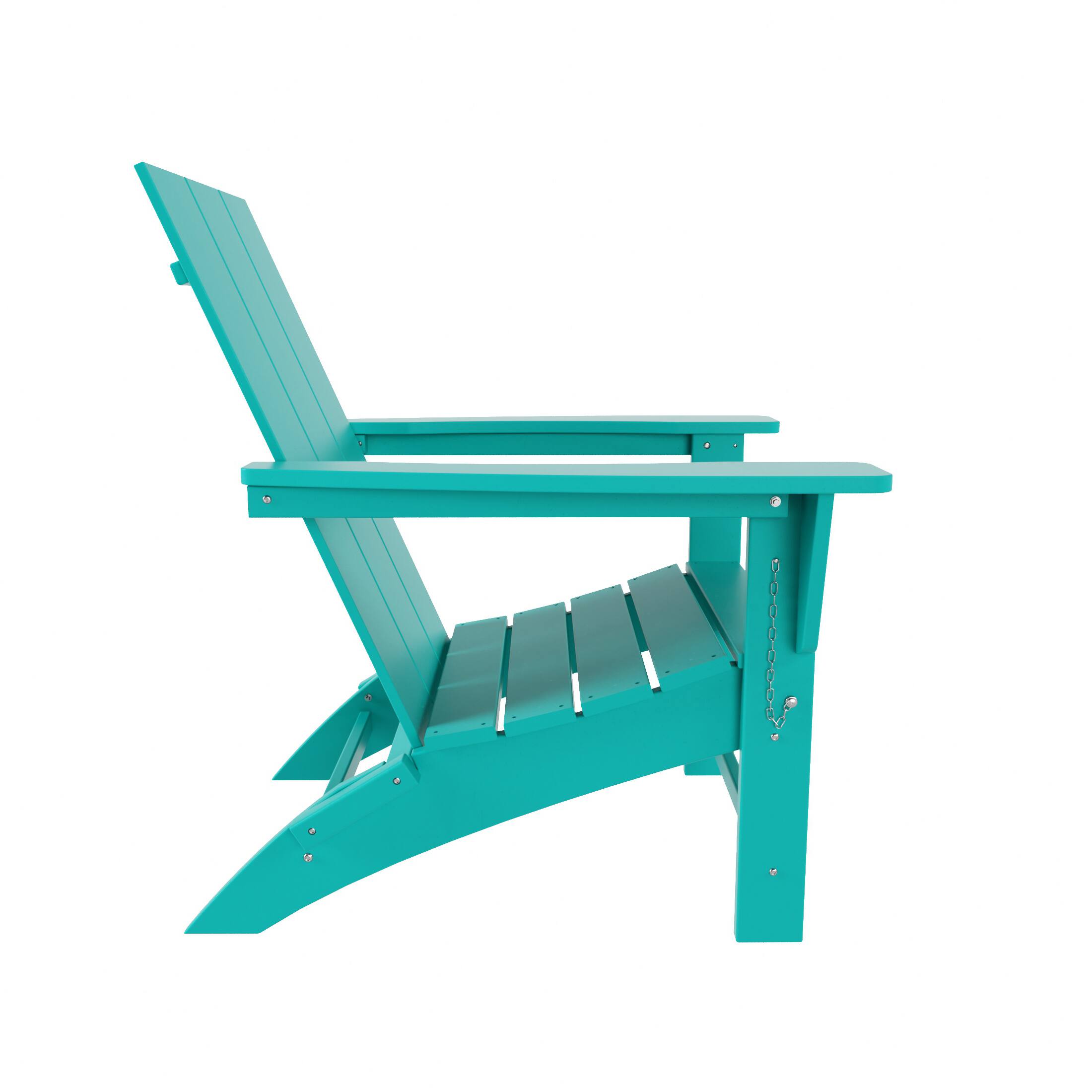 Back. WestinTrends - WestinTrends Ashore Outdoor HDPE Modern Folding Adirondack Chair - Turquoise.