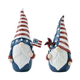 BreeBe - Americana Gnome Figurine (Set of 2) - Red, White, Blue