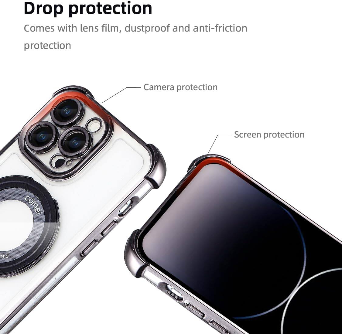 Drop protection, comes with lens film, dustproof and anti-friction protection, camera protection, screen protection