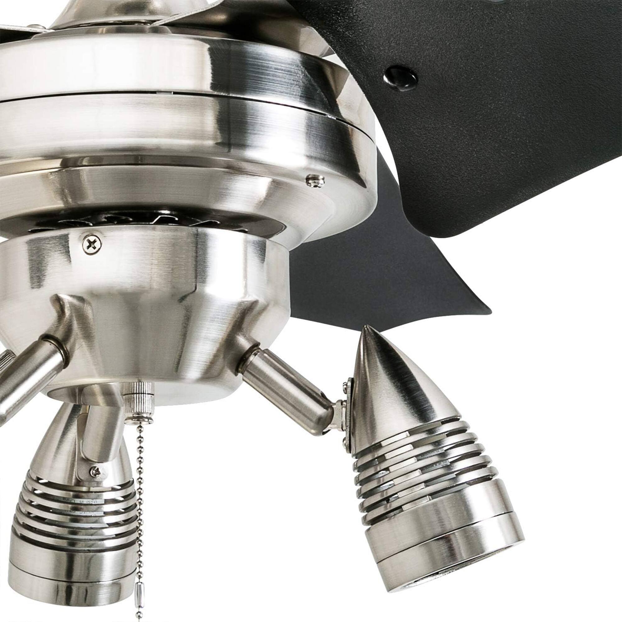 Alt View 6. Honeywell - Honeywell Phelix 56 Inch Indoor LED Ceiling Fan with Light & Pull Chain, Nickel - Brushed Nickel.