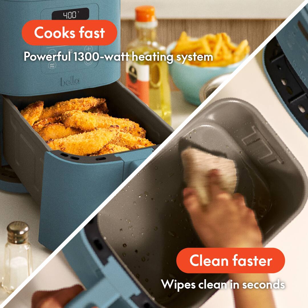 400 Cooks fast Powerful 1300-watt heating system - bella LT Clean faster Wipes clean in seconds
