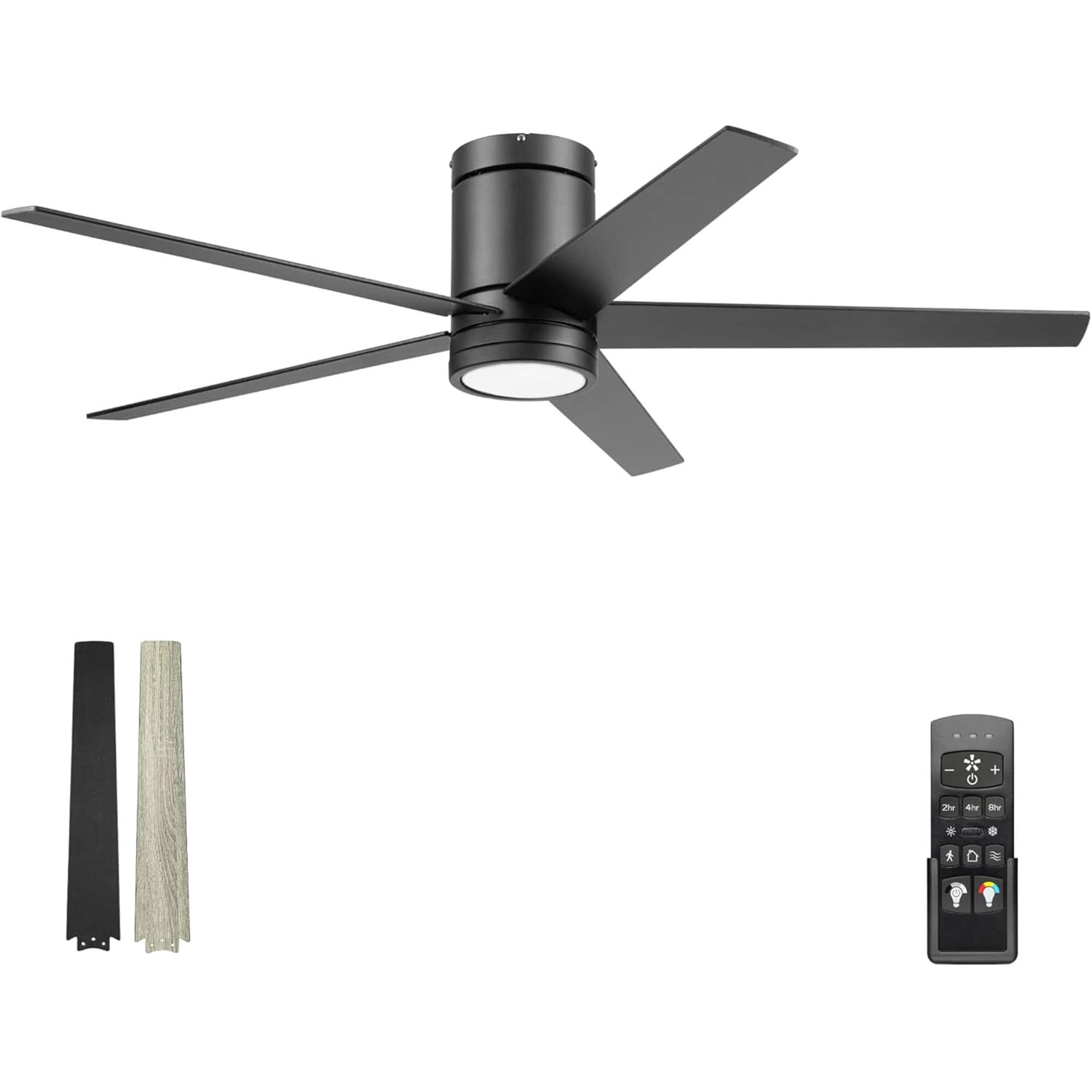 Honeywell - Graceshire 52” Ceiling Fan with LED Light and Remote - Matte Black