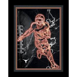Fan Creations - Texas Longhorns 12'' x 16'' Framed Neon Player Print - Black