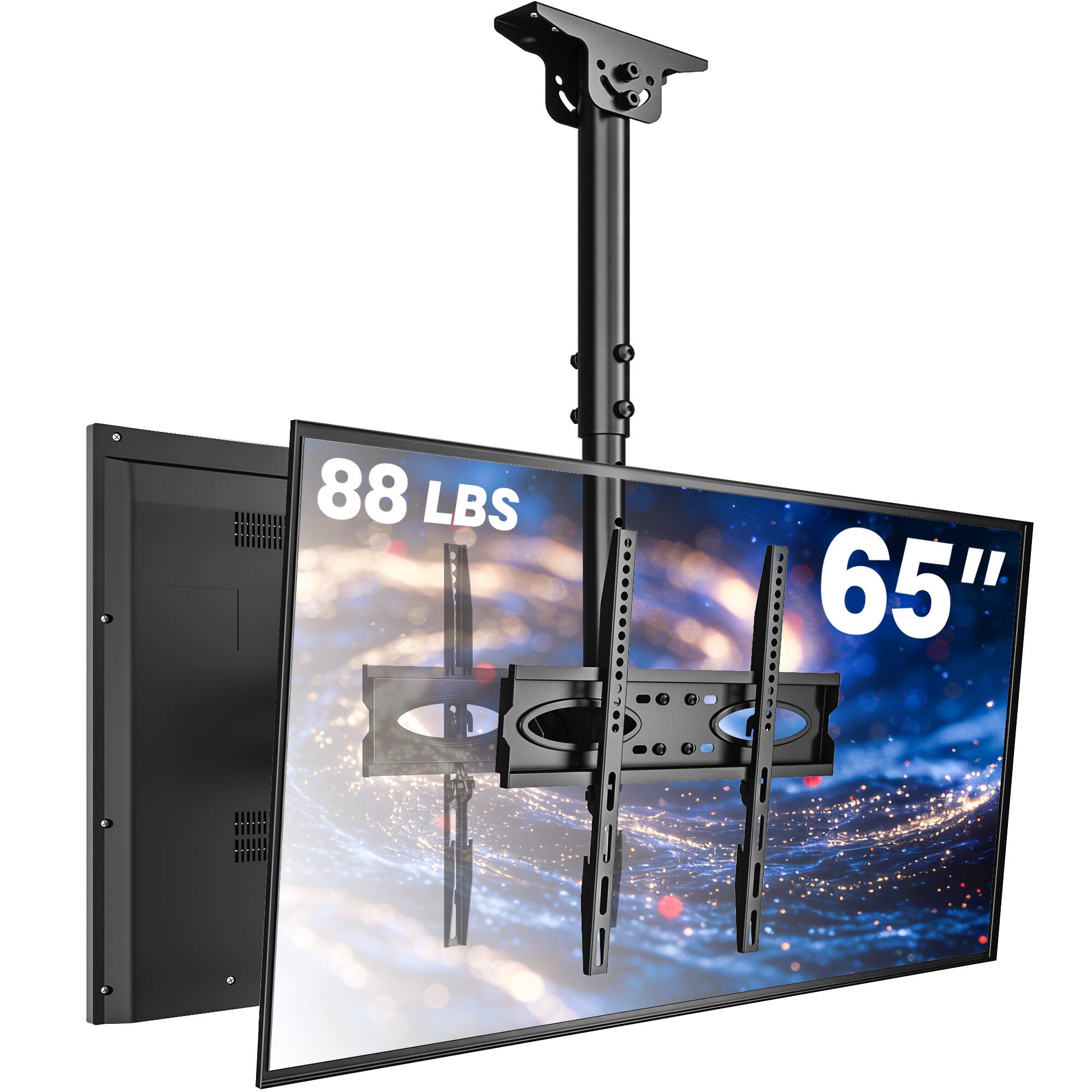 Rfiver Suitable for 26 65 inch dual screen wall mounted TV stands Black ...