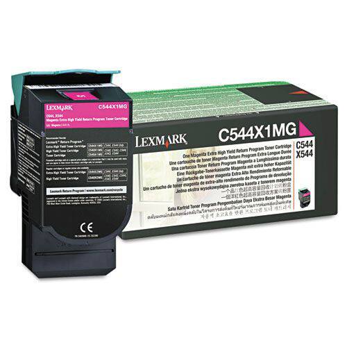 LEXMARK CS44 1544  
Yield C544X1MG Program Toner  
LEXMARK ARK C544X1MG Toner Cartridge  
C544 CSAK Yield Return Program  
Dure Magenta Extra High Extra Longue  
X544 One Return Program  
Durata de toner Magenta a Lunghissima  
Une cartouche Return Program Magenta hoher  
Kapazität cartuccia Toner Magenta nt extra  
Una Tonerkassette Refornable  
Eine Rickgabe- Extra  
Alto Rendimiento E de toner magenta Programa de devolución  
Un cartucho rendimento de extra-alto kaseta I de toner magenta  
wysokowydajsa zwrotna  
Um cartucho ekstra  
Jedna Ekstra Besar Daya Kartrid Toner Program Sate E