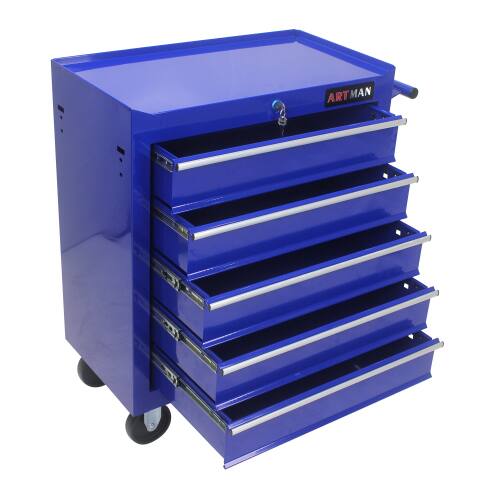 Alt View 4. LOVMOR - 5 Drawer Tool Chest Tool Storage Cabinet for Garage Storage with 4 Wheels and Locking System.