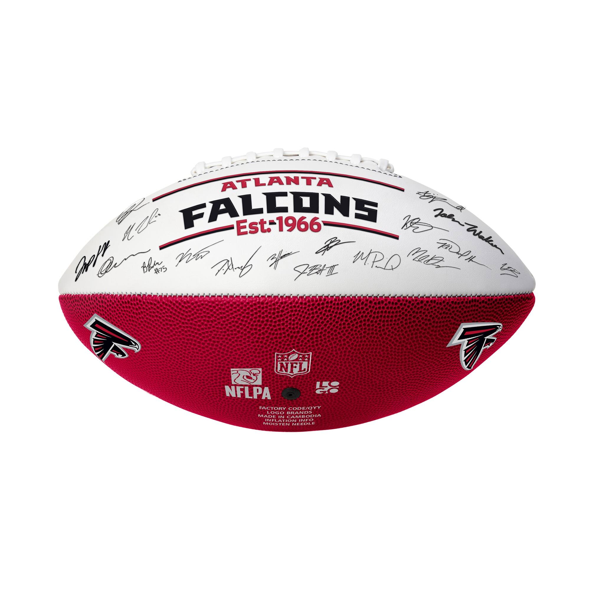 ATLANTA FALCONS  
Est. 1966  

John  
John  
John  
John  
John  
John  

NFL  
NFLPA  
FACTORY COLLECTIBLES  
MADE IN CAMBODIA  
MADE IN CAMBODIA  
MADE IN CAMBODIA  
MADE IN CAMBODIA  
MADE IN CAMBODIA