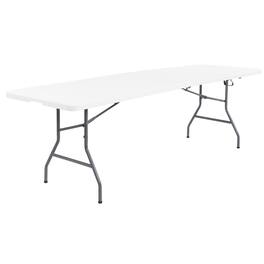Peakform - Compact Fold In Half Banquet Table for Indoor Outdoor Use, 8 Ft - White