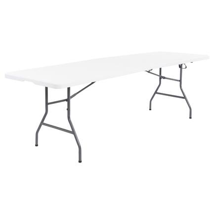 Front. Peakform - Peakform Compact Fold In Half Banquet Table for Indoor Outdoor Use, 8 Ft, White - White.
