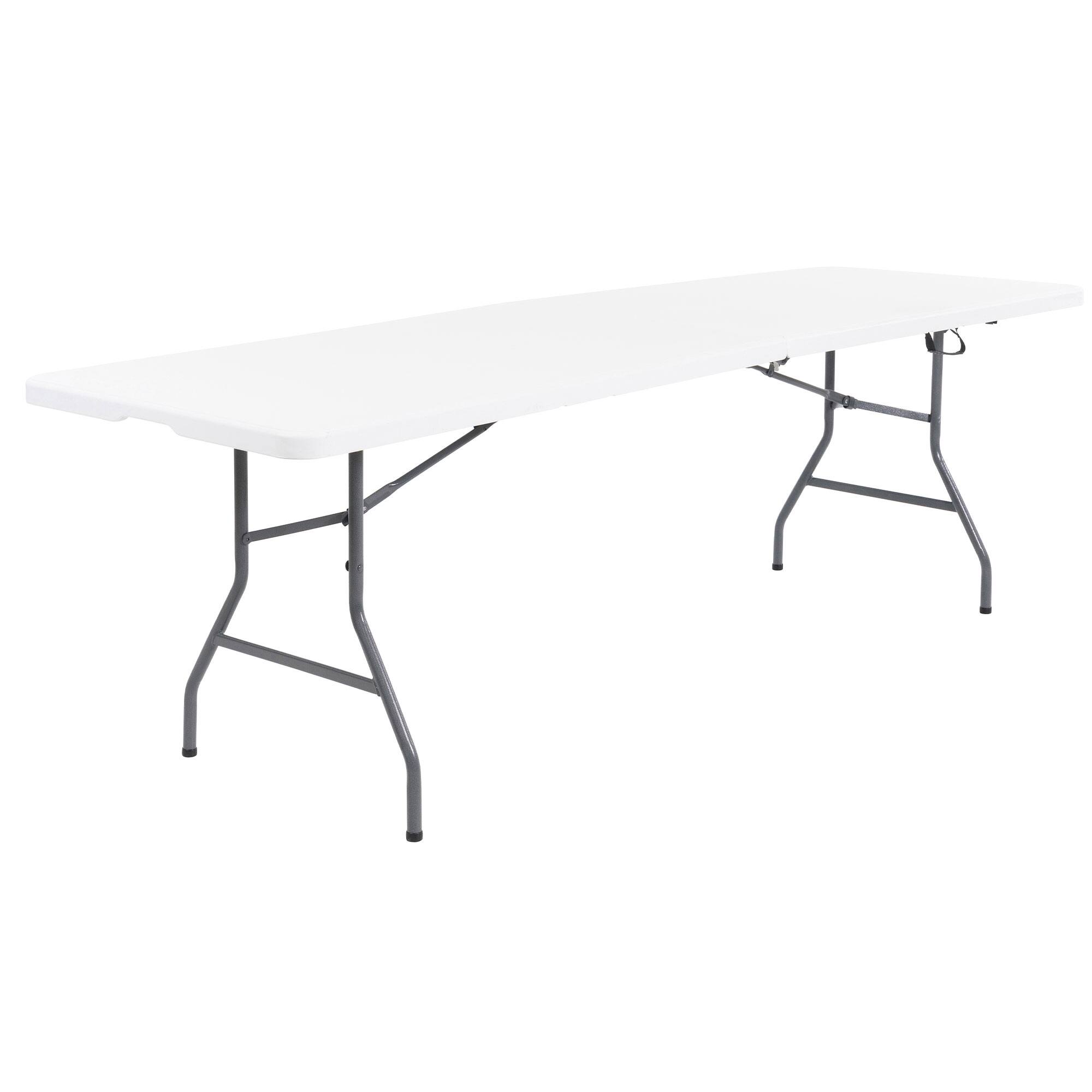 Front. Peakform - Peakform Compact Fold In Half Banquet Table for Indoor Outdoor Use, 8 Ft, White - White.