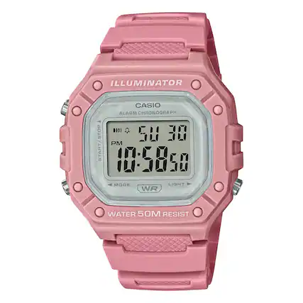 ILLUMINATOR
CASIO
ALARM CHRONOGRAPH
START/STOP
50 30
PM 10:5850
MODE
LIGHT
WR
WATER 50M RESIST