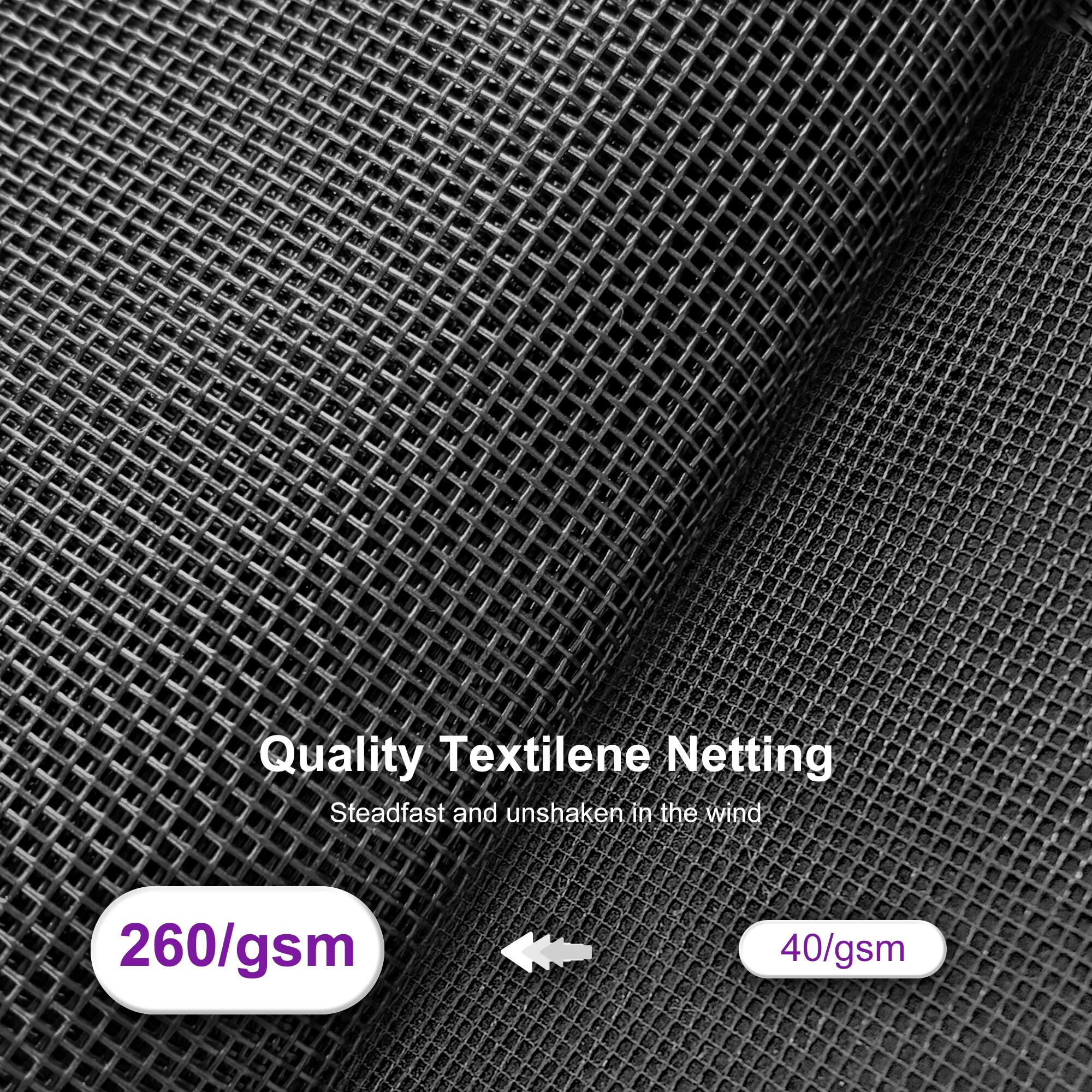 Quality Textilene Netting  
Steadfast and unshaken in the wind  

260/gsm  
40/gsm