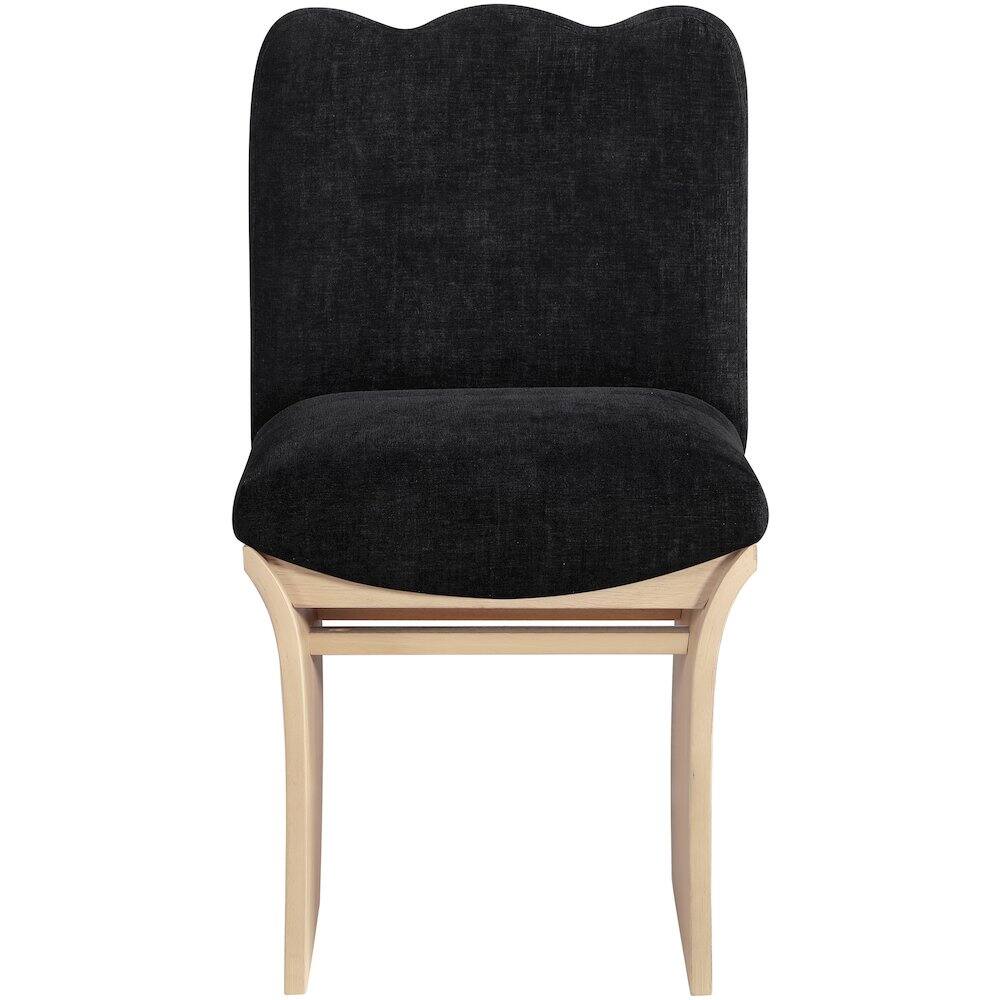 Alt View 1. Meridian Furniture - Shaw Black Chenille Fabric Upholstered Dining Chair - Brown.